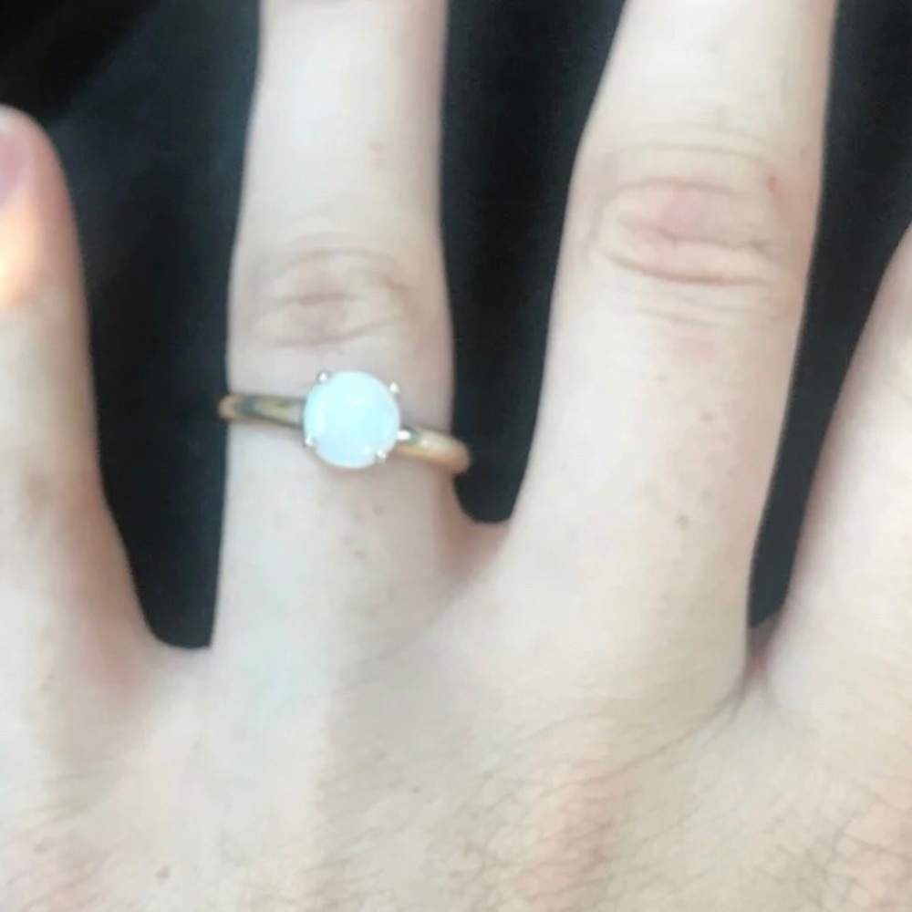 Stamped White Gold Ring